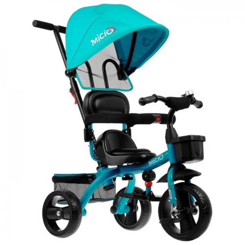 Велосипед 3-х кол. Micio Gioia крыша-капюшон, родит.вело-руч., корз., бирюз. 4700937