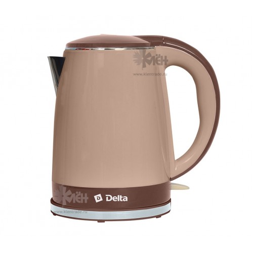 Чайник DELTA DL-1370 1,8л., 2200Вт., двойн.стенки "" беж/корич