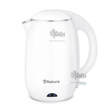 Чайник SAKURA SA-2157W(1,8л.) неж. ненагревающ. корпус. эффект термоса ,белый