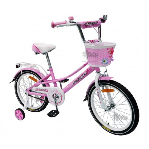 Велосипед 20"" AVENGER Little Star с корзинкой розовый/белый