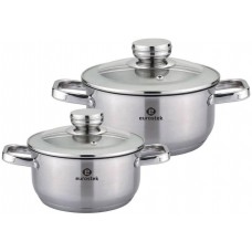 Набор посуды 4пр. Eurostek ES-1212 (2,9л+5л) подходит для индукции