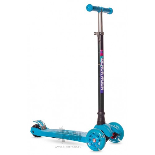Самокат 3-ёх кол. Black Aqua MG003 светящ.колеса, синий