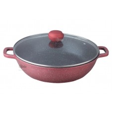 Сотейник d24 BEKKER BK-3840 2,4л., литой алюм., мраморн.покр., стекл.крышка