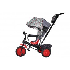 Велосипед 3-х кол. Лучик Vivat2 крыша-капюшон, родит.вело-ручка, абстракция чёрно-зелёная