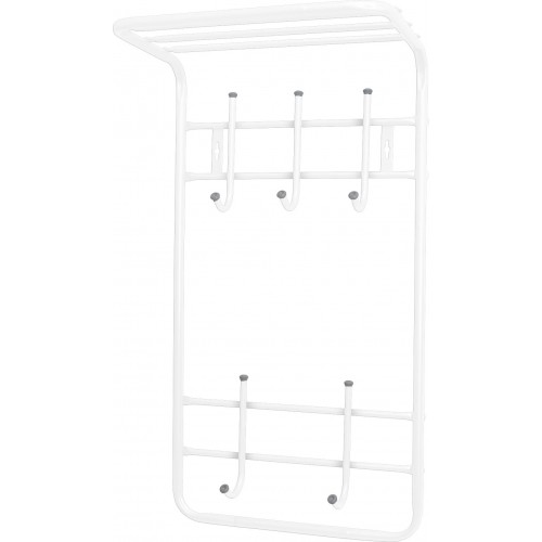 Вешалка настенная с полкой Nika 5 крючков, 2 яруса ВПТ5 белый