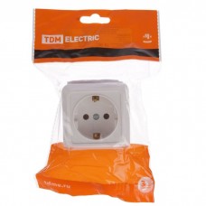 Розетка 1М О/У Ладога белая с З/К TDM SQ1801-0015