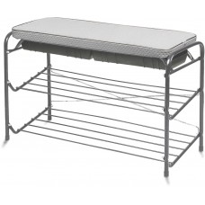 Этажерка для обуви Nika ЭТП3/С серебряный (3 яруса, 2 ящика под сиденьем)