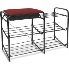 Этажерка для обуви Nika ЭТП1/Ч чёрный (3 яруса, ящик)