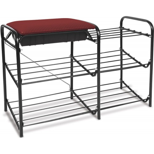 Этажерка для обуви Nika ЭТП1/Ч чёрный (3 яруса, ящик)