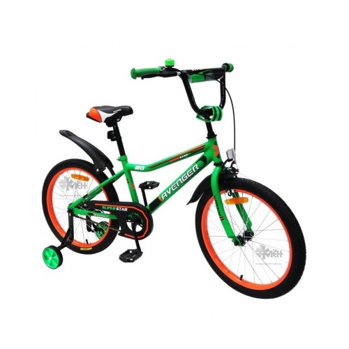 Велосипед 16"" AVENGER Super Star зелёный/чёрный