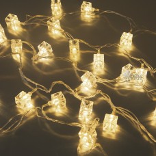 Гирлянда эл. с насадками КУБИКИ 4м. 40LED теплый белый прозр.шнур SE-CUBE-440WW
