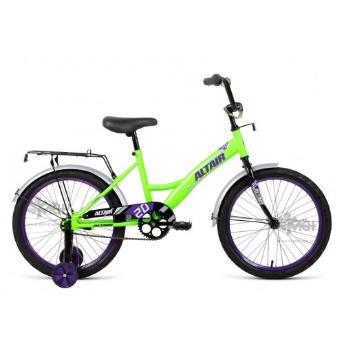 Велосипед 20"" ALTAIR KIDS рост 13"", ярко-зелёный/фиолетовый