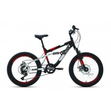 Велосипед 20"" ALTAIR MTB FS disc двухподвес, рост 14"", 6ск., чёрный/красный