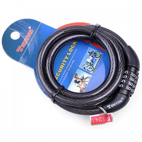 Замок вело 8*1200мм. трос, кодовый ASL064 39054