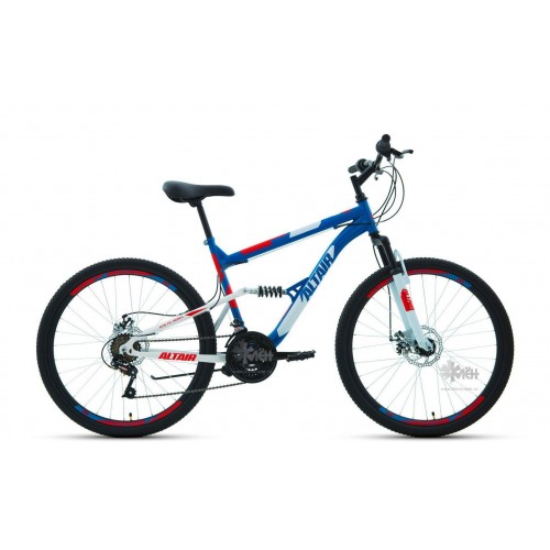Велосипед 26"" ALTAIR MTB FS 2.0 disc двухподвес, рост 18"", 18ск., синий/красный