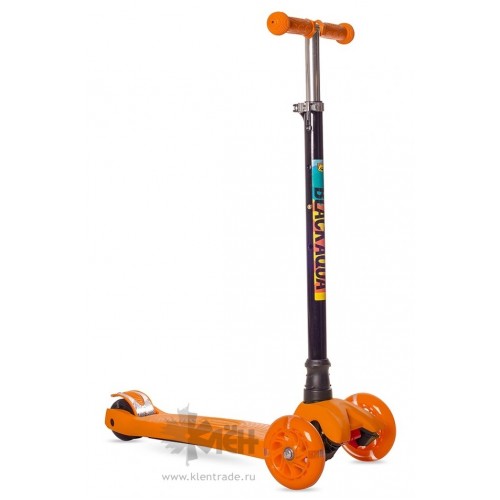 Самокат 3-ёх кол. Black Aqua MG003 светящ.колеса, оранжевый