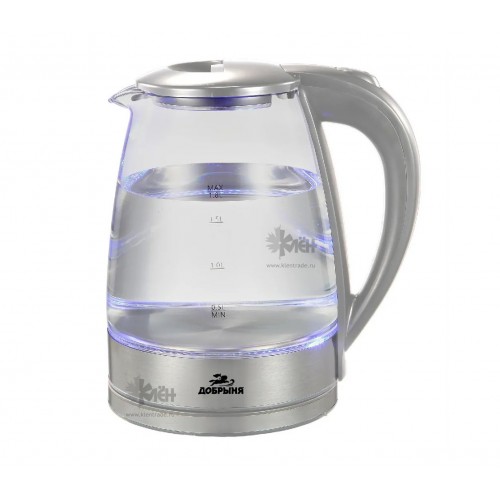 Чайник ДОБРЫНЯ DO-1253G (1.8л) 1800Вт стекло
