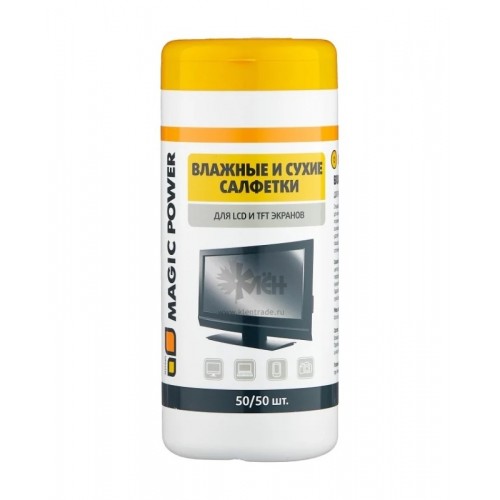 Салфетки д/LCD и TFT экранов 50сух./50влаж. Magic Power MP-824
