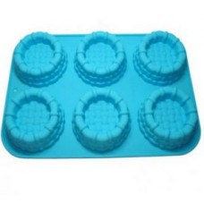 Форма для выпечки силикон KT-S-312 кексы Башенки 6шт. 31*21*3,5см.