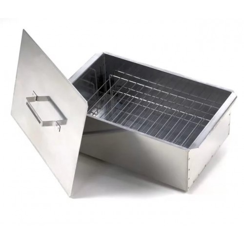 Коптильня двухъярусная нерж. 420*270*175*0,8мм с поддоном КПН21