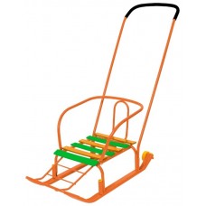 Санки дет.Тимка 3 Юниор комфорт Т3ЮК оранжевый спинка,толкатель+кол