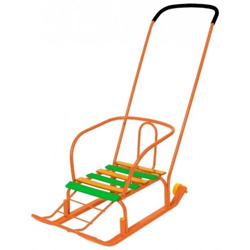 Санки дет.Тимка 3 Юниор комфорт Т3ЮК оранжевый спинка,толкатель+кол