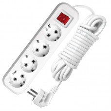 Удлинитель Универсал S-304 4гн. 3м., с/з, выкл., 16А Удлинитель Универсал S-304 4гн. 3м., с/з, выкл., 16А