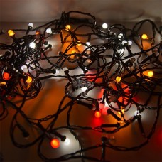 Гирлянда эл. с насадками МИНИШАРИКИ 100LED 9м. мульти темн-зел.шнур SE-MINI-110M
