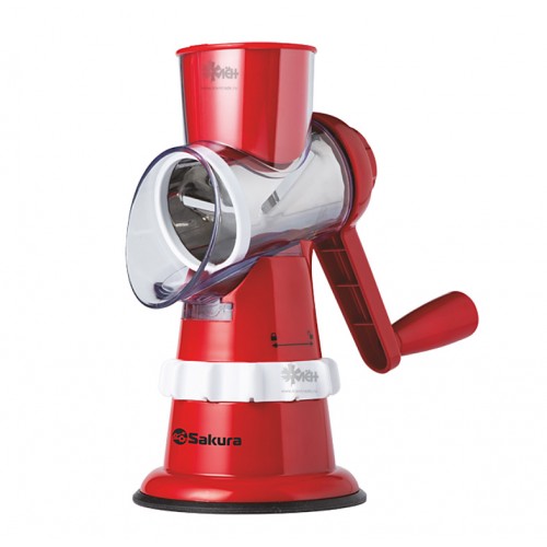 Терка-шинковка SAKURA SA-VS01R 3 сменных барабана, красный