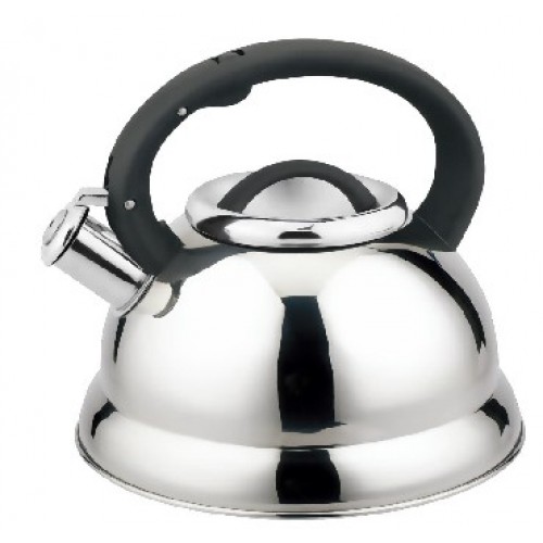 Чайник газовый 3,0л. EUROSTEK ESK-3078 нерж., ручка чёрн., д/всех видов плит