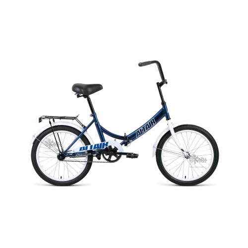Велосипед 20"" ALTAIR City складная рама, рост 14"", тёмно-синий/белый
