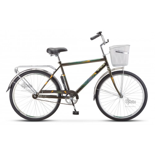 Велосипед 26"" STELS Navigator 200 Gent мужск.рама, +корзина, рост 19"", оливковый