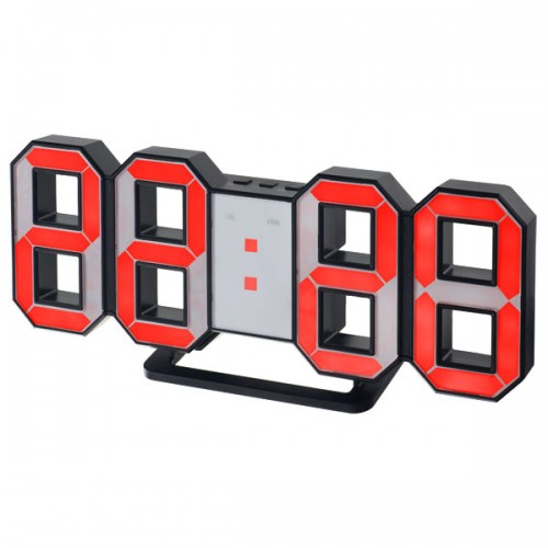 Радиочасы Perfeo LED ""LUMINOUS"" (PF 663)5197/черн/ красн цифры