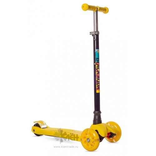Самокат 3-ёх кол. Black Aqua MG003 светящ.колеса, жёлтый