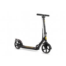 Самокат 2-ух кол. Black Aqua AS003 складной, кол. PU 200мм., чёрный/жёлтый