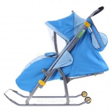 Санки-коляска Ника детям 4 голубой