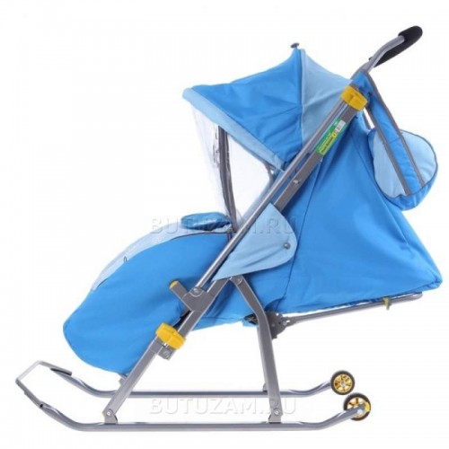 Санки-коляска Ника детям 4 голубой