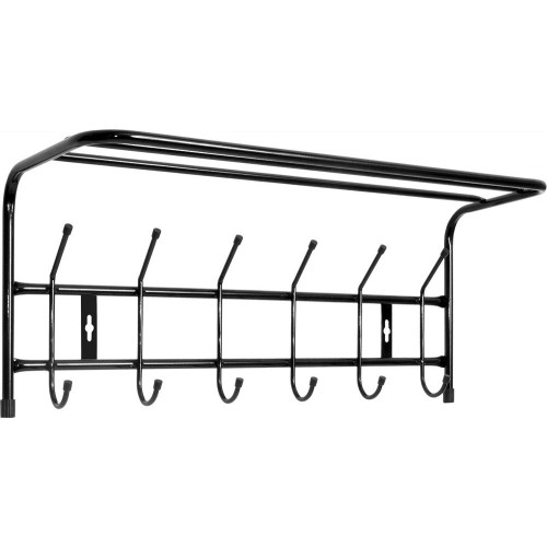 Вешалка настенная с полкой Nika 6 крючков ВП6 чёрный