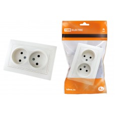 Розетка 2М С/У Таймыр белая TDM SQ1814-0013