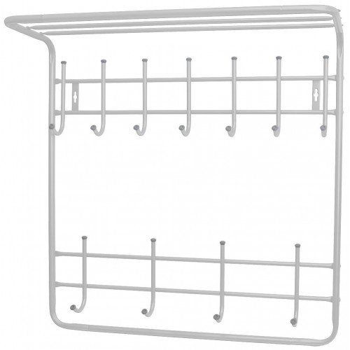 Вешалка настенная с полкой Nika 11 крючков, 2 яруса ВПТ11 серебряный