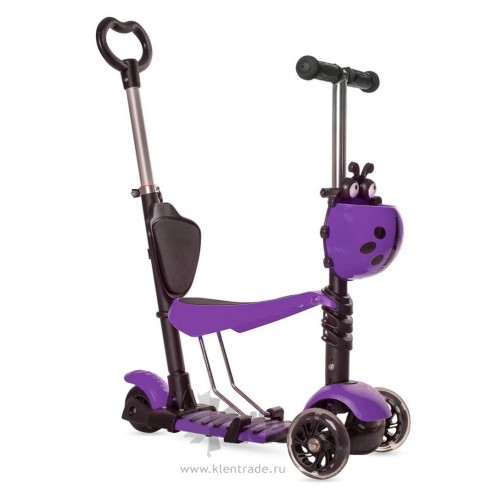 Самокат-беговел Black Aqua MG-023D руль 65-75см., съём.сид.,корз.,свет.кол.,спинка,род.ручка,фиолет.