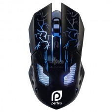 Мышь Perfeo QUEST PF-5021-GM черная ИГРОВАЯ 6кн.