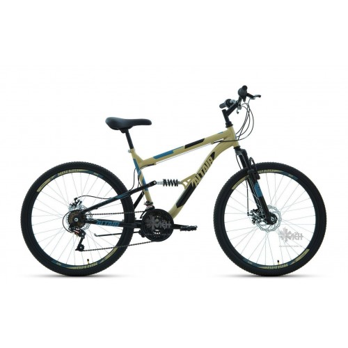 Велосипед 26"" ALTAIR MTB FS 2.0 disc двухподвес, рост 18"", 18ск., бежевый/чёрный