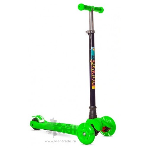 Самокат 3-ёх кол. Black Aqua MG003 светящ.колеса, зелёный