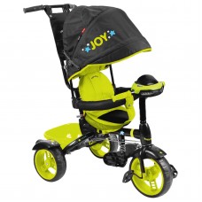 Велосипед 3-х кол. НИКА ВД4М/4 крыша-капюшон, родит.вело-ручка, пласт.кол., чёрно-лимонный