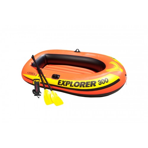 Лодка INTEX 58332 Explorer 300(186кг) насос, весла