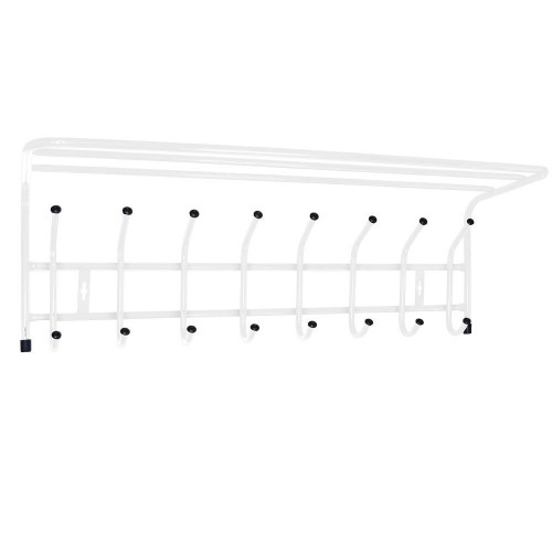 Вешалка настенная с полкой Nika 8 крючков ВП8 белый