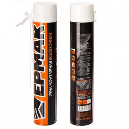 Пена монтажная 750мл ЕРМАК всесезонная . (15-45л.) 669-116 6595