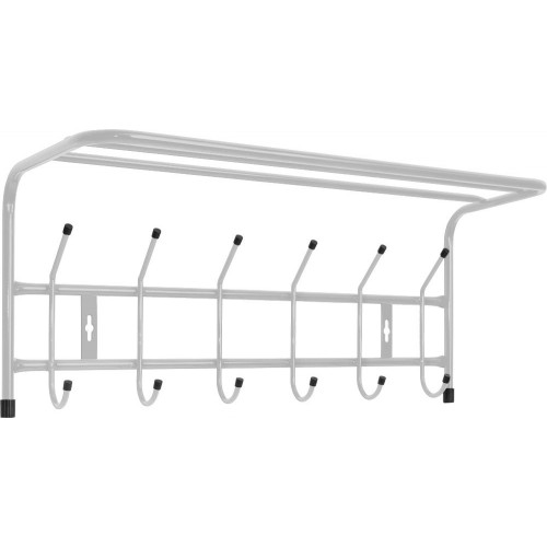 Вешалка настенная с полкой Nika 6 крючков ВП6/С серебряный