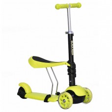 Самокат-беговел Black Aqua MG023 руль 65-75см., съёмное сиденье, светящ.кол., лимонный